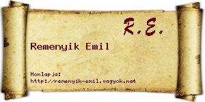 Remenyik Emil névjegykártya